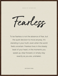 Fearless Word of Intention Framed print 60x80 cm / 24x32″ Dark wood frame Linen paper