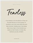 Fearless Word of Intention Framed print 60x80 cm / 24x32″ White frame Linen paper