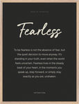 Fearless Word of Intention Framed print 60x80 cm / 24x32″ Wood frame Carbon paper