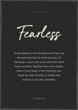 Fearless Word of Intention Framed print 70x100 cm / 28x40″ Black frame Carbon paper