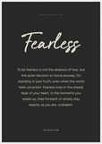 Fearless Word of Intention Framed print 70x100 cm / 28x40″ White frame Carbon paper