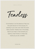 Fearless Word of Intention Framed print 70x100 cm / 28x40″ White frame Linen paper