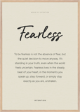 Fearless Word of Intention Framed print 70x100 cm / 28x40″ Wood frame Linen paper