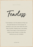 Fearless Word of Intention Framed print 70x100 cm / 28x40″ Wood frame Linen paper