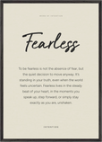 Fearless Word of Intention Framed print A1 (59.4 x 84.1 cm) Black frame Linen paper