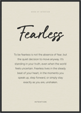 Fearless Word of Intention Framed print A1 (59.4 x 84.1 cm) Black frame Linen paper