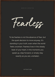 Fearless Word of Intention Framed print A1 (59.4 x 84.1 cm) Dark wood frame Carbon paper