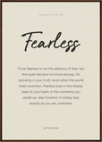 Fearless Word of Intention Framed print A1 (59.4 x 84.1 cm) Dark wood frame Linen paper