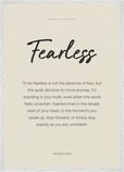 Fearless Word of Intention Framed print A1 (59.4 x 84.1 cm) White frame Linen paper