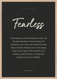 Fearless Word of Intention Framed print A1 (59.4 x 84.1 cm) Wood frame Carbon paper