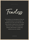 Fearless Word of Intention Framed print A1 (59.4 x 84.1 cm) Wood frame Carbon paper
