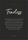 Fearless Word of Intention Framed print A2 (42 x 59.4 cm) Black frame Carbon paper