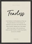 Fearless Word of Intention Framed print A2 (42 x 59.4 cm) Black frame Linen paper