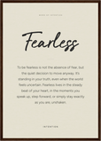 Fearless Word of Intention Framed print A2 (42 x 59.4 cm) Dark wood frame Linen paper