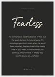 Fearless Word of Intention Framed print A2 (42 x 59.4 cm) White frame Carbon paper
