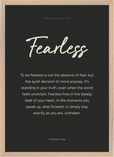 Fearless Word of Intention Framed print A2 (42 x 59.4 cm) Wood frame Carbon paper