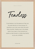 Fearless Word of Intention Framed print A2 (42 x 59.4 cm) Wood frame Linen paper