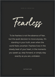 Fearless Word of Intention Framed print A3 (29.7 x 42 cm) Black frame Carbon paper