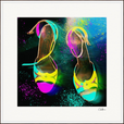 Dancing in Colours Framed print 50x50 cm / 20x20″ Dark wood frame
