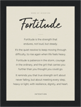 Fortitude Word of Intention Framed print 13x18 cm / 5x7″ Black frame Linen paper