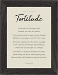 Fortitude Word of Intention Framed print 13x18 cm / 5x7″ Black frame Linen paper