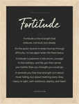 Fortitude Word of Intention Framed print 13x18 cm / 5x7″ Wood frame Carbon paper