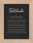 Fortitude Word of Intention Framed print 13x18 cm / 5x7″ Wood frame Carbon paper