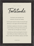 Fortitude Word of Intention Framed print 21x29.7 cm / 8x12" Black frame Linen paper