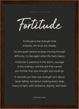 Fortitude Word of Intention Framed print 21x29.7 cm / 8x12" Dark wood frame Carbon paper