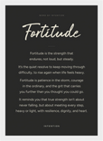 Fortitude Word of Intention Framed print 21x29.7 cm / 8x12" White frame Carbon paper