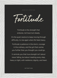 Fortitude Word of Intention Framed print 21x29.7 cm / 8x12" White frame Carbon paper