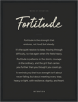 Fortitude Word of Intention Framed print 30x40 cm / 12x16″ Black frame Carbon paper