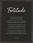 Fortitude Word of Intention Framed print 30x40 cm / 12x16″ Black frame Carbon paper