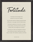 Fortitude Word of Intention Framed print 30x40 cm / 12x16″ Black frame Linen paper