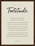 Fortitude Word of Intention Framed print 30x40 cm / 12x16″ Dark wood frame Linen paper