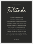 Fortitude Word of Intention Framed print 30x40 cm / 12x16″ White frame Carbon paper