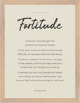 Fortitude Word of Intention Framed print 30x40 cm / 12x16″ Wood frame Linen paper