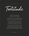 Fortitude Word of Intention Framed print 40x50 cm / 16x20″ Black frame Carbon paper