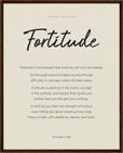 Fortitude Word of Intention Framed print 40x50 cm / 16x20″ Dark wood frame Linen paper