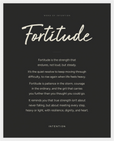 Fortitude Word of Intention Framed print 40x50 cm / 16x20″ White frame Carbon paper