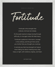 Fortitude Word of Intention Framed print 40x50 cm / 16x20″ White frame Carbon paper