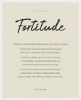 Fortitude Word of Intention Framed print 40x50 cm / 16x20″ White frame Linen paper