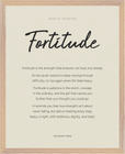 Fortitude Word of Intention Framed print 40x50 cm / 16x20″ Wood frame Linen paper