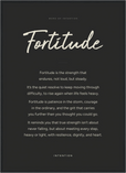 Fortitude Word of Intention Framed print 50x70 cm / 20x28″ Black frame Carbon paper