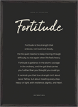 Fortitude Word of Intention Framed print 50x70 cm / 20x28″ Black frame Carbon paper