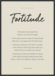 Fortitude Word of Intention Framed print 50x70 cm / 20x28″ Black frame Linen paper