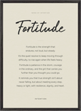 Fortitude Word of Intention Framed print 50x70 cm / 20x28″ Black frame Linen paper