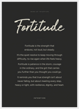 Fortitude Word of Intention Framed print 50x70 cm / 20x28″ White frame Carbon paper