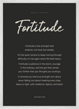 Fortitude Word of Intention Framed print 50x70 cm / 20x28″ White frame Carbon paper