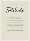 Fortitude Word of Intention Framed print 50x70 cm / 20x28″ White frame Linen paper